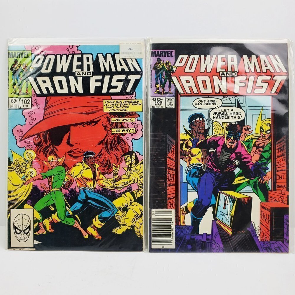 Power Man and Iron Fist 102, 105 Marvel Comic Books Vintage 1984